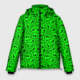Мужская зимняя куртка 3D с принтом Черепа на кислотно зеленом фоне в Тюмени, верх — 100% полиэстер; подкладка — 100% полиэстер; утеплитель — 100% полиэстер | длина ниже бедра, свободный силуэт Оверсайз. Есть воротник-стойка, отстегивающийся капюшон и ветрозащитная планка. 

Боковые карманы с листочкой на кнопках и внутренний карман на молнии. | Тематика изображения на принте: death | gothic | halloween | horror | neon | skeleton | skillet | skull | готика | жуткий | кислота | кости | молодежный | неоновый | пират | подростковые | салатовый | скелет | хеллоуин | хоррор | хэллоуин | череп | черепки