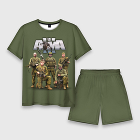 Мужской костюм с шортами 3D с принтом Арма   Arma, военный симулятор ,  |  | arma | arma tactics | army | khaki | machine | soldiers | tactical | war | автоматы | арма | армия | военный симулятор | война | оружие | симулятор | солдаты | стрелялки | тактические | хаки