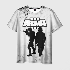 Мужская футболка 3D с принтом Arma   Арма,Tactical Simulator в Курске, 100% полиэфир | прямой крой, круглый вырез горловины, длина до линии бедер | arma | arma tactics | army | machine | soldiers | tactical | war | автоматы | арма | армия | военный симулятор | война | оружие | симулятор | солдаты | стрелялки | тактические