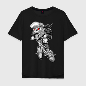 Мужская футболка хлопок Oversize с принтом Junk Gorilla , 100% хлопок | свободный крой, круглый ворот, “спинка” длиннее передней части | Тематика изображения на принте: bmx | gorilla | ride | бмикс | велосипед | горилла