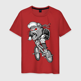 Мужская футболка хлопок с принтом Junk Gorilla в Белгороде, 100% хлопок | прямой крой, круглый вырез горловины, длина до линии бедер, слегка спущенное плечо. | bmx | gorilla | ride | бмикс | велосипед | горилла
