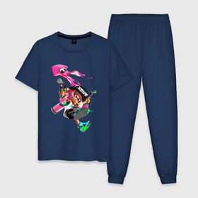 Мужская пижама хлопок с принтом Splatoon3 в Курске, 100% хлопок | брюки и футболка прямого кроя, без карманов, на брюках мягкая резинка на поясе и по низу штанин
 | nintendo | splatoon | switch | нинтендо | свитч | сплатун