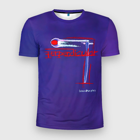 Мужская футболка 3D Slim с принтом Deep Purple   Purpendicular в Екатеринбурге, 100% полиэстер с улучшенными характеристиками | приталенный силуэт, круглая горловина, широкие плечи, сужается к линии бедра | deep purple | альбом | гловер | группа | дееп | деп | ди | дип перпл | диперпл | дипперпл | иэн гиллан | иэн пэйс | лого | логотип | метал | морс | пепл | прогрессивный | психоделический | рок | символ | хард