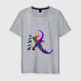 Мужская футболка хлопок с принтом SPACEX Красочный Неон в Белгороде, 100% хлопок | прямой крой, круглый вырез горловины, длина до линии бедер, слегка спущенное плечо. | компания | краски | логотип | неон. | промышленность
