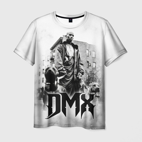 Мужская футболка 3D с принтом DMX в Тюмени, 100% полиэфир | прямой крой, круглый вырез горловины, длина до линии бедер | dark man x | dmx | earl simmons | year of the dog… again | диэмикс | музыка | псы | рэп | рэпер | собаки