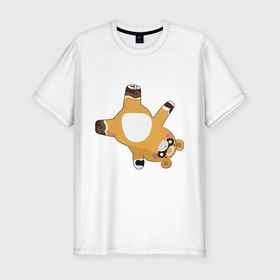Мужская футболка хлопок Slim с принтом Гоба в Екатеринбурге, 92% хлопок, 8% лайкра | приталенный силуэт, круглый вырез ворота, длина до линии бедра, короткий рукав | Тематика изображения на принте: bear | genshin | guoba | xiangling | геншин | гоба | лин | мишка | сян