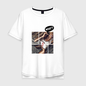 Мужская футболка хлопок Oversize с принтом erotica в Новосибирске, 100% хлопок | свободный крой, круглый ворот, “спинка” длиннее передней части | erotica | what | аниме | комиксы | что