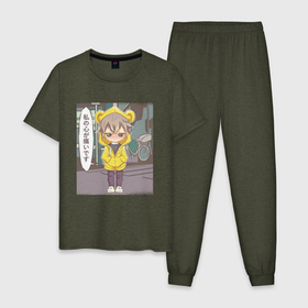 Мужская пижама хлопок с принтом Злой аниме ребёнок Chibi Kid в Кировске, 100% хлопок | брюки и футболка прямого кроя, без карманов, на брюках мягкая резинка на поясе и по низу штанин
 | angry kid | anime | anime art | boy | fan art | japan | japanese | kawaii | manga | аниме арт | анимешник | иллюстрация | кавай | кавайи | кавайный рисунок | кадры из аниме | кандзи | комикс | манга | парень | пацан