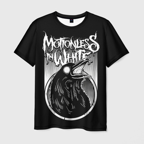 Мужская футболка 3D с принтом Motionless in White , 100% полиэфир | прямой крой, круглый вырез горловины, длина до линии бедер | chris motionless cerulli | motionless in white | ворон | готик | группы | индастриал | метал | музыка | рок