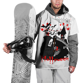 Накидка на куртку 3D с принтом Halloween Thriller в Екатеринбурге, 100% полиэстер |  | bats | hallowen | holiday | horror | skeletons | thriller | летучие мыши | праздник | скелеты | триллер | ужасы | хэллоуин