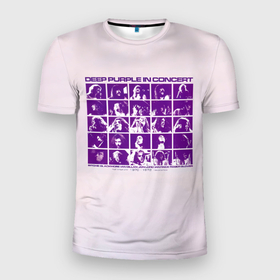 Мужская футболка 3D Slim с принтом Deep Purple in Concert в Белгороде, 100% полиэстер с улучшенными характеристиками | приталенный силуэт, круглая горловина, широкие плечи, сужается к линии бедра | deep purple | альбом | гловер | группа | дееп | деп | ди | дип перпл | диперпл | дипперпл | иэн гиллан | иэн пэйс | лого | логотип | метал | морс | пепл | прогрессивный | психоделический | рок | символ | хард
