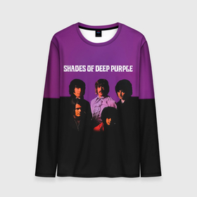 Мужской лонгслив 3D с принтом Shades of Deep Purple в Петрозаводске, 100% полиэстер | длинные рукава, круглый вырез горловины, полуприлегающий силуэт | deep purple | альбом | гловер | группа | дееп | деп | ди | дип перпл | диперпл | дипперпл | иэн гиллан | иэн пэйс | лого | логотип | метал | морс | пепл | прогрессивный | психоделический | рок | символ | хард