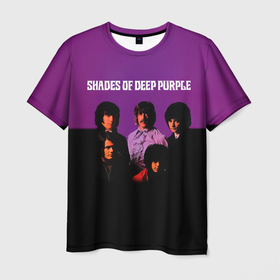 Мужская футболка 3D с принтом Shades of Deep Purple , 100% полиэфир | прямой крой, круглый вырез горловины, длина до линии бедер | deep purple | альбом | гловер | группа | дееп | деп | ди | дип перпл | диперпл | дипперпл | иэн гиллан | иэн пэйс | лого | логотип | метал | морс | пепл | прогрессивный | психоделический | рок | символ | хард