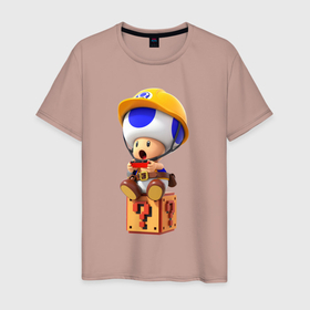Мужская футболка хлопок с принтом Toad в Петрозаводске, 100% хлопок | прямой крой, круглый вырез горловины, длина до линии бедер, слегка спущенное плечо. | mario | nintendo | switch | toad | гриб | марио | нинтендо | свитч