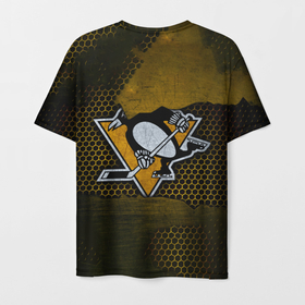 Мужская футболка 3D с принтом Pittsburgh Penguins на спине в Кировске, 100% полиэфир | прямой крой, круглый вырез горловины, длина до линии бедер | canada | ice | nhl | pittsburgh penguins | sport | usa | зима | канада | лед | малкин | пингвины | питсбург | спорт | сша | хоккей | шайбу