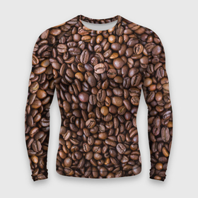 Мужской рашгард 3D с принтом Кофемания в Тюмени,  |  | black | coffee | coffee beans | coffeemania | roasted | жареные | зерна | кофе | кофейные | кофемания | черные