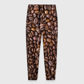 Мужские брюки 3D с принтом Кофемания в Тюмени, 100% полиэстер | манжеты по низу, эластичный пояс регулируется шнурком, по бокам два кармана без застежек, внутренняя часть кармана из мелкой сетки | Тематика изображения на принте: black | coffee | coffee beans | coffeemania | roasted | жареные | зерна | кофе | кофейные | кофемания | черные