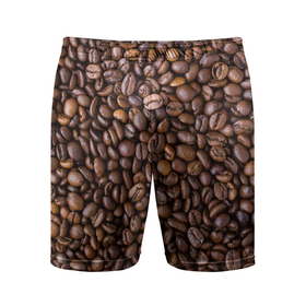 Мужские шорты спортивные с принтом Кофемания в Тюмени,  |  | black | coffee | coffee beans | coffeemania | roasted | жареные | зерна | кофе | кофейные | кофемания | черные