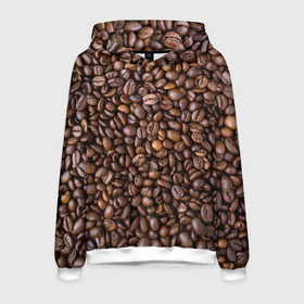 Мужская толстовка 3D с принтом Кофемания в Тюмени, 100% полиэстер | двухслойный капюшон со шнурком для регулировки, мягкие манжеты на рукавах и по низу толстовки, спереди карман-кенгуру с мягким внутренним слоем. | Тематика изображения на принте: black | coffee | coffee beans | coffeemania | roasted | жареные | зерна | кофе | кофейные | кофемания | черные