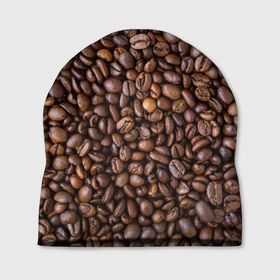 Шапка 3D с принтом Кофемания в Тюмени, 100% полиэстер | универсальный размер, печать по всей поверхности изделия | Тематика изображения на принте: black | coffee | coffee beans | coffeemania | roasted | жареные | зерна | кофе | кофейные | кофемания | черные