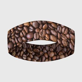 Повязка на голову 3D с принтом Кофемания ,  |  | black | coffee | coffee beans | coffeemania | roasted | жареные | зерна | кофе | кофейные | кофемания | черные