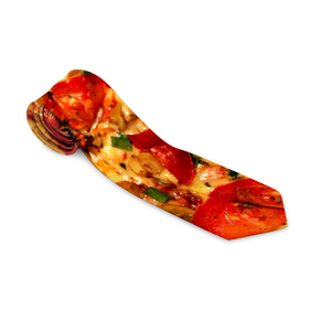 Галстук 3D с принтом Пицца с грибами в Кировске, 100% полиэстер | Длина 148 см; Плотность 150-180 г/м2 | baked | cheese | food | herbs | italian | mushrooms | onions | pizza | tomatoes | грибы | еда | запечённые | зелень | итальянская | лук | пицца | помидоры | сыр