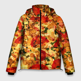 Мужская зимняя куртка 3D с принтом Пицца с грибами в Тюмени, верх — 100% полиэстер; подкладка — 100% полиэстер; утеплитель — 100% полиэстер | длина ниже бедра, свободный силуэт Оверсайз. Есть воротник-стойка, отстегивающийся капюшон и ветрозащитная планка. 

Боковые карманы с листочкой на кнопках и внутренний карман на молнии. | baked | cheese | food | herbs | italian | mushrooms | onions | pizza | tomatoes | грибы | еда | запечённые | зелень | итальянская | лук | пицца | помидоры | сыр