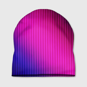 Шапка 3D с принтом Фиолетово малиновый градиент в Кировске, 100% полиэстер | универсальный размер, печать по всей поверхности изделия | градиент | малиновый | модный | полосатый | современный | фиолетовый
