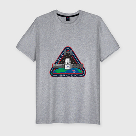 Мужская футболка хлопок Slim с принтом Космос близко в Курске, 92% хлопок, 8% лайкра | приталенный силуэт, круглый вырез ворота, длина до линии бедра, короткий рукав | астронавты | илон маск | космос