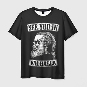Мужская футболка 3D с принтом Увидимся в Вальхалле в Санкт-Петербурге, 100% полиэфир | прямой крой, круглый вырез горловины, длина до линии бедер | game | games | valhalla | асасин | ассасин | ассасин крид | ассассины | игра | игры