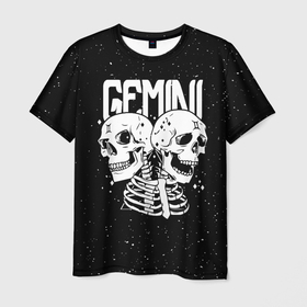 Мужская футболка 3D с принтом Dark Gemini в Тюмени, 100% полиэфир | прямой крой, круглый вырез горловины, длина до линии бедер | gemini | zodiac | астрология | близнецы | гороскоп | гороскопы | зз | знаки зодиака | зодиак