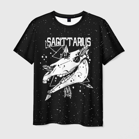 Мужская футболка 3D с принтом Dark Sagittarius в Петрозаводске, 100% полиэфир | прямой крой, круглый вырез горловины, длина до линии бедер | Тематика изображения на принте: sagittarius | zodiac | астрология | гороскоп | гороскопы | зз | знаки зодиака | зодиак | стрелец