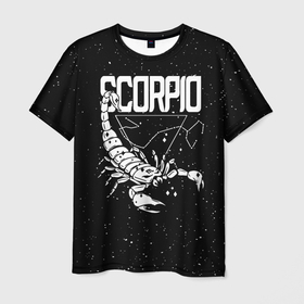 Мужская футболка 3D с принтом Dark Scorpio в Екатеринбурге, 100% полиэфир | прямой крой, круглый вырез горловины, длина до линии бедер | Тематика изображения на принте: scorpio | zodiac | астрология | гороскоп | гороскопы | зз | знаки зодиака | зодиак | скорпион