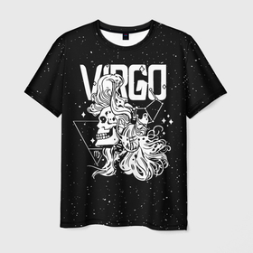 Мужская футболка 3D с принтом Dark Virgo в Белгороде, 100% полиэфир | прямой крой, круглый вырез горловины, длина до линии бедер | Тематика изображения на принте: virgo | zodiac | астрология | гороскоп | гороскопы | дева | зз | знаки зодиака | зодиак
