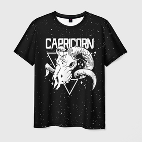 Мужская футболка 3D с принтом Dark Capricorn в Новосибирске, 100% полиэфир | прямой крой, круглый вырез горловины, длина до линии бедер | capricorn | zodiac | астрология | гороскоп | гороскопы | зз | знаки зодиака | зодиак | козерог