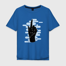 Мужская футболка хлопок Oversize с принтом Astrological Hand Aquarius в Тюмени, 100% хлопок | свободный крой, круглый ворот, “спинка” длиннее передней части | aquarius | zodiac | астрология | водолей | гороскоп | гороскопы | зз | знаки зодиака | зодиак