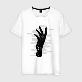Мужская футболка хлопок с принтом Astrological Hand Gemini в Новосибирске, 100% хлопок | прямой крой, круглый вырез горловины, длина до линии бедер, слегка спущенное плечо. | gemini | zodiac | астрология | близнецы | гороскоп | гороскопы | зз | знаки зодиака | зодиак
