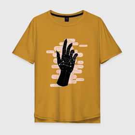 Мужская футболка хлопок Oversize с принтом Astrological Hand Leo в Белгороде, 100% хлопок | свободный крой, круглый ворот, “спинка” длиннее передней части | leo | zodiac | астрология | гороскоп | гороскопы | зз | знаки зодиака | зодиак | лев