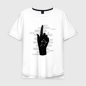 Мужская футболка хлопок Oversize с принтом Astrological Hand Libra в Санкт-Петербурге, 100% хлопок | свободный крой, круглый ворот, “спинка” длиннее передней части | libra | zodiac | астрология | весы | гороскоп | гороскопы | зз | знаки зодиака | зодиак