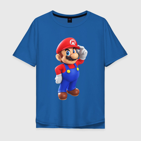 Мужская футболка хлопок Oversize с принтом Marios в Екатеринбурге, 100% хлопок | свободный крой, круглый ворот, “спинка” длиннее передней части | mario | nintendo | switch | марио | нинтендо | свитч