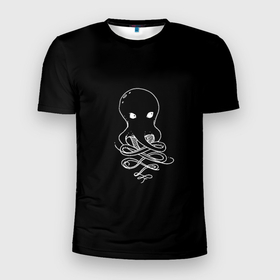 Мужская футболка 3D Slim с принтом Small Octopus в Екатеринбурге, 100% полиэстер с улучшенными характеристиками | приталенный силуэт, круглая горловина, широкие плечи, сужается к линии бедра | draw | drawing | octopus | карандаш | милашка | море | морские обитатели | октопус | осьминог | осьминожка | рисунок | рисунок карандашом | рыба