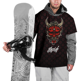 Накидка на куртку 3D с принтом Beast Inside в Белгороде, 100% полиэстер |  | dragon | inside | japan | lettering | samurai | snake | дракон | змеи | самурай | япония