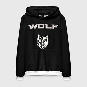 Мужская толстовка 3D с принтом beautiful wolf в городе Новоалтайск, 100% полиэстер | двухслойный капюшон со шнурком для регулировки, мягкие манжеты на рукавах и по низу толстовки, спереди карман-кенгуру с мягким внутренним слоем. | wolf | зверь | краисвый | пугающий | сильный