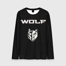 Мужской лонгслив 3D с принтом beautiful wolf в городе Новоалтайск, 100% полиэстер | длинные рукава, круглый вырез горловины, полуприлегающий силуэт | wolf | зверь | краисвый | пугающий | сильный