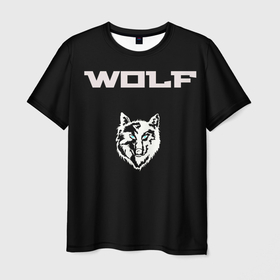 Мужская футболка 3D с принтом beautiful wolf в Санкт-Петербурге, 100% полиэфир | прямой крой, круглый вырез горловины, длина до линии бедер | wolf | зверь | краисвый | пугающий | сильный