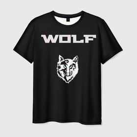 Мужская футболка 3D с принтом beautiful wolf в городе Новоалтайск, 100% полиэфир | прямой крой, круглый вырез горловины, длина до линии бедер | wolf | зверь | краисвый | пугающий | сильный