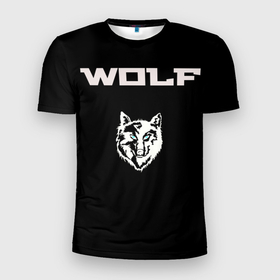 Мужская футболка 3D Slim с принтом beautiful wolf в Новосибирске, 100% полиэстер с улучшенными характеристиками | приталенный силуэт, круглая горловина, широкие плечи, сужается к линии бедра | wolf | зверь | краисвый | пугающий | сильный