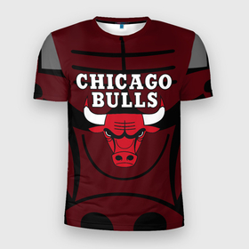 Мужская футболка 3D Slim с принтом CHICAGO BULLS | ЧИКАГО БУЛЛС НА ФОНЕ , 100% полиэстер с улучшенными характеристиками | приталенный силуэт, круглая горловина, широкие плечи, сужается к линии бедра | 23 | bulls | chicago bulls | jordan | logo | michael jordan | nba | paris saint germain | psg | red | sport | быки | джордан | лого | майкл джордан | псж | спорт | чикаго буллс