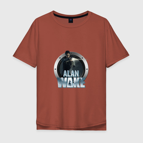 Мужская футболка хлопок Oversize с принтом Alan Wakes American Nightmare в Новосибирске, 100% хлопок | свободный крой, круглый ворот, “спинка” длиннее передней части | alan wake | american nightmare | игра | компьютерная игра | хорор