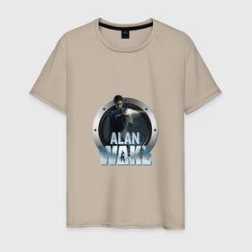 Мужская футболка хлопок с принтом Alan Wakes American Nightmare в Курске, 100% хлопок | прямой крой, круглый вырез горловины, длина до линии бедер, слегка спущенное плечо. | alan wake | american nightmare | игра | компьютерная игра | хорор
